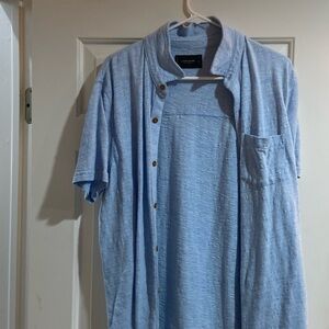Light blue short sleeve button up